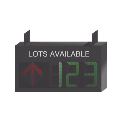 Guía de Estacionamiento Interior / Ideal para Pasillos y Áreas de Control de Estacionamientos / RS485- RJ45 / Indicador Numérico / Flecha Dinámica