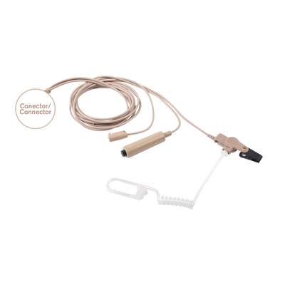 Kit de Micrófono-Audífono  profesional beige de 3 cables para radios Motorola EP350, EP450, EP450S, DEP450, MAG ONE A8, Hytera TC500/600