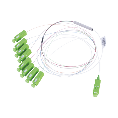 Divisor Óptico (Splitter) Tipo PLC, de 1x8, Con Conector de Entrada SC/APC y Conectores de Salida SC/APC