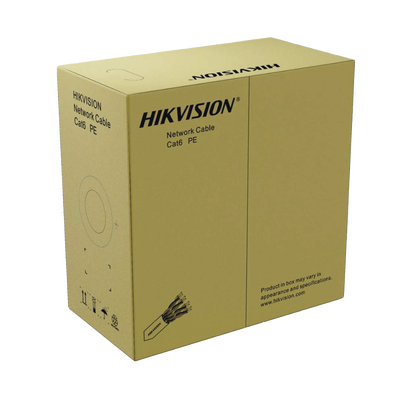 [DS-1LN6OUTPE] Bobina de Cable UTP 305 Mts / Cat 6 (24 AWG) / Color Negro / Uso en Exterior / 100% Cobre / Aplicaciones de CCTV y Redes de Datos