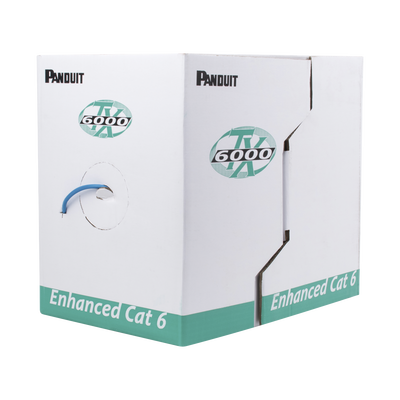 [PUC6004BU-FE] Bobina de Cable UTP 305 m. de Cobre, TX6000™ PanNet, Reelex, Azul, Categoría 6 Mejorado (23 AWG), PVC (CM), de 4 pares