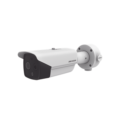 [DS-2TD2617-6/QA] Bala IP Dual / Térmica 6.2 mm (160 x 120) / Óptico 8 mm (4 Megapixel) / DETECCIÓN DE PERSONAS 182 m /40 mts IR / Exterior IP67 / PoE / Termométrica / Detección de Temperatura / Sirena y Luz Inte / Micro SD 32 GB Incluida