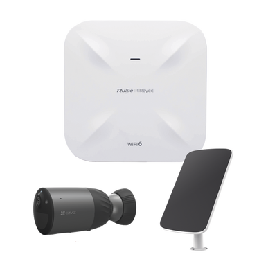 [RGRAP6260(G)/BC1C/PS] Kit de Cámaras Wi-Fi  con Access Point/ Incluye 1 Cámara de Batería  CS-BC1C / 1 Pane solar Mod. CS-CMT-SOLARPANEL-C / 1 Access Point RG-RAP6260(G)