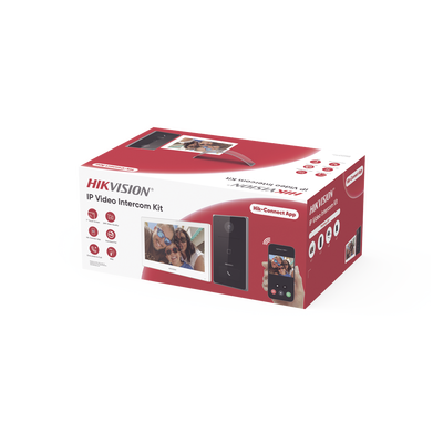 [DS-KIS608-P] Kit de Videoportero IP / Frente de calle para exterior / 2MP / Lector de Tarjeta MiFARE / Monitor Interior / WiFi / Pantalla de 7" Touch