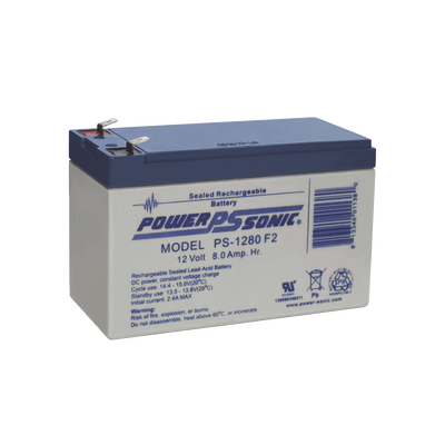 [PS-1280-F2] Batería 12V, 8AH, Para Respaldo, Tecnologías AGM/VRLA, 5 Años Vida Útil, Terminales F2, Reconocida UL