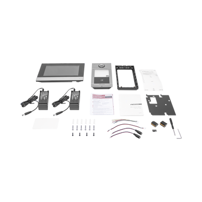 [N4-DS-KIS604-P(C)-210627] Kit de Videoportero IP PoE Estandar con llamada a App de Smartphone (Hik-Connect) / Apertura con Tarjeta MIFARE / Frente de calle IK08 & IP65 / Soporta 2 puertas