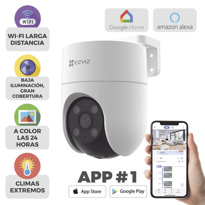 [N4-CS-H8C-215197] Camara PT WiFi / 2 Megapixel /  Cobertura 360° / Detección humana / Seguimiento Inteligente / Sirena / Luz Parpadeante / Colores en Oscuridad / Micro SD / Audio de Dos Vías / Exterior Con Protección