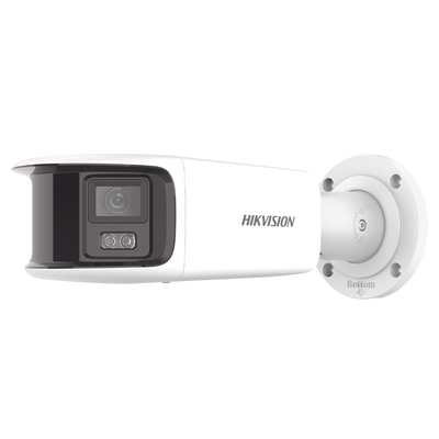 [N4-DS-2CD2T87G2-PLSU/SL(C)-205722] [FlexVu] [ PROTECCIÓN ACTIVA ] Bala IP Panorámica 8 Megapixel (4K) / 2 Lentes 4 mm (180°) / Imagen a Color 24/7 (ColorVu) / PoE / WDR 130° / IP67 / ACUSENSE / Luz Estroboscópica y Alarma Audible / 40 mts Luz Blanca / Micro SD