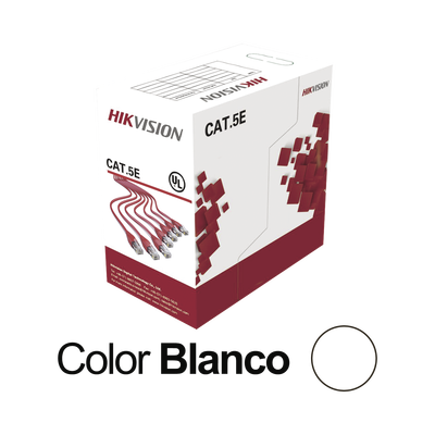 [N4-DS-1LN5E-SW-196450] Bobina de Cable UTP 305 Metros / Cat5E (24 AWG) / Color Blanco / PVC (CM) / Uso en Interior / 100% Cobre / Aplicaciones de CCTV y Redes de Datos