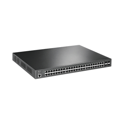 [N4-TL-SG3452P-194589] Switch L2+ Omada PoE+ / 48 Puertos PoE+ 10/100/1000 Mbps / 4 Puertos SFP 1G / 2 Puertos Consola (RJ45 y microUSB) / Administración Centralizada Omada o Stand-Alone / Multicast IGMP / Calidad de Servicio / Presupuesto PoE 384W / Montaje en Rack